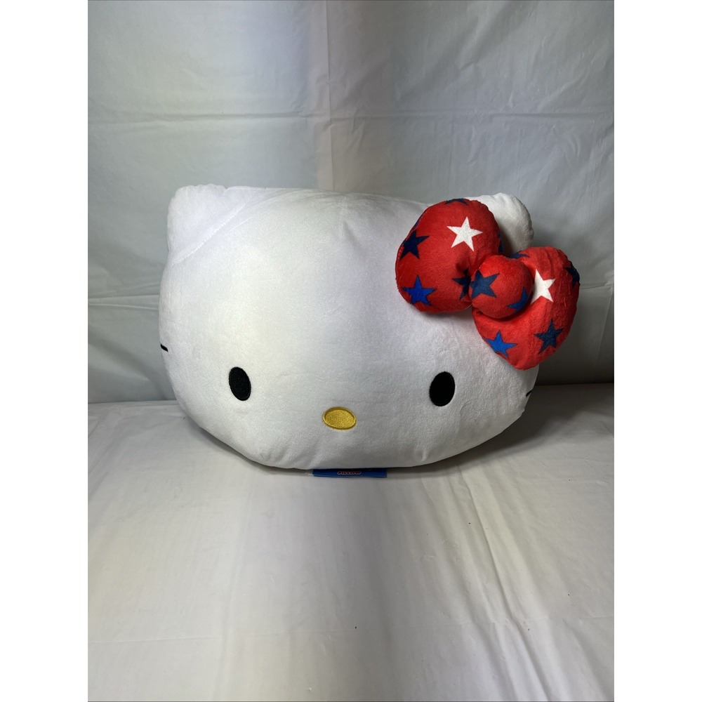 Hello Kitty Patriotic Bow Pillow New